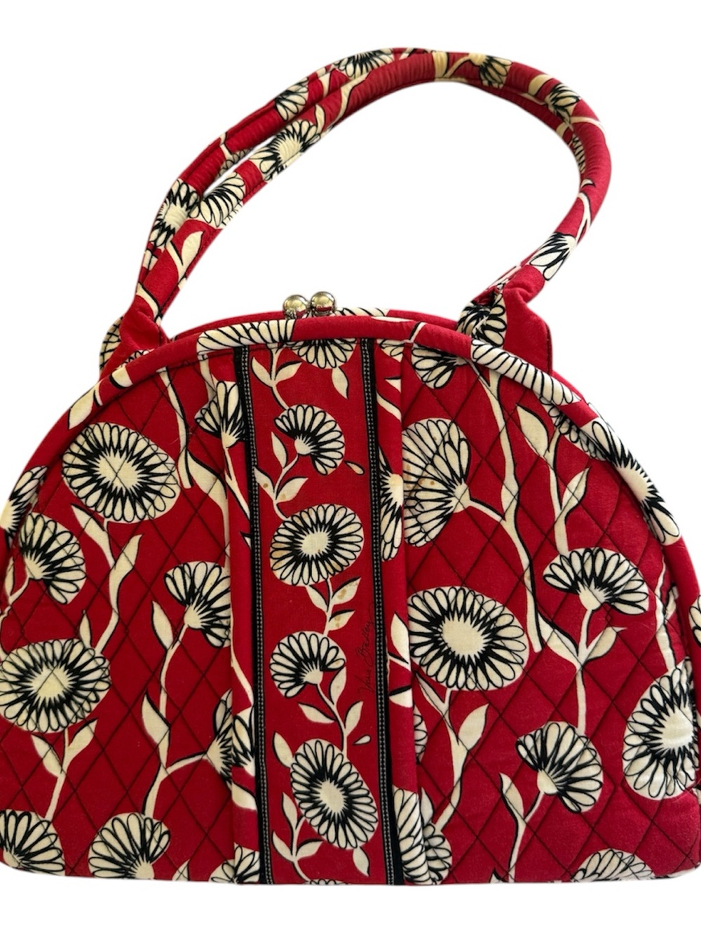 Vintage Vera Bradley Kiss Lock Handbag in Retired 2011 “Deco Daisy” Pattern